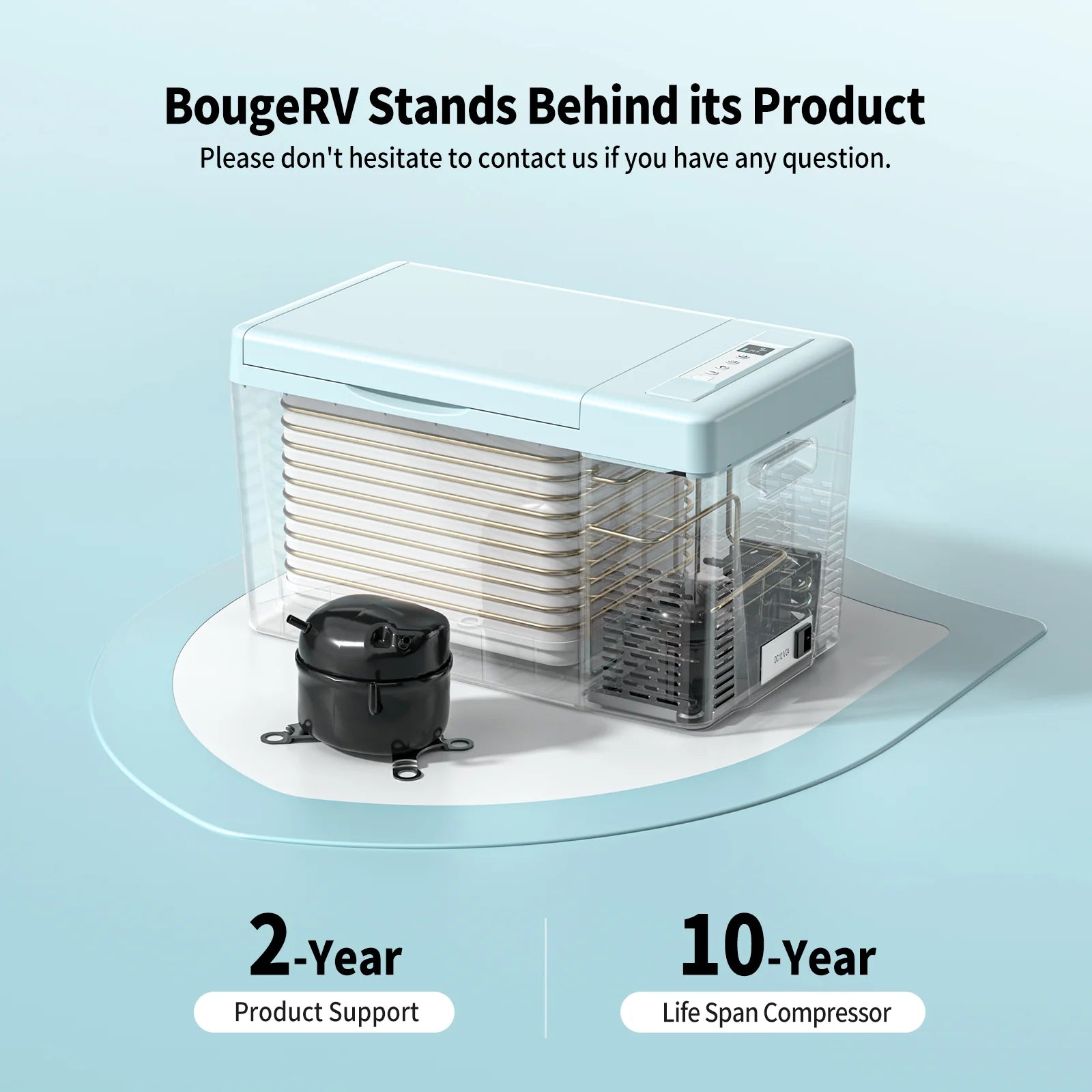 Bouge RV 12V 23 Quart Portable Car Refrigerator - Compact Freezer for Camping, Road Trips & Outdoor Adventures - Keep Food & Drinks Cold On-The-Go