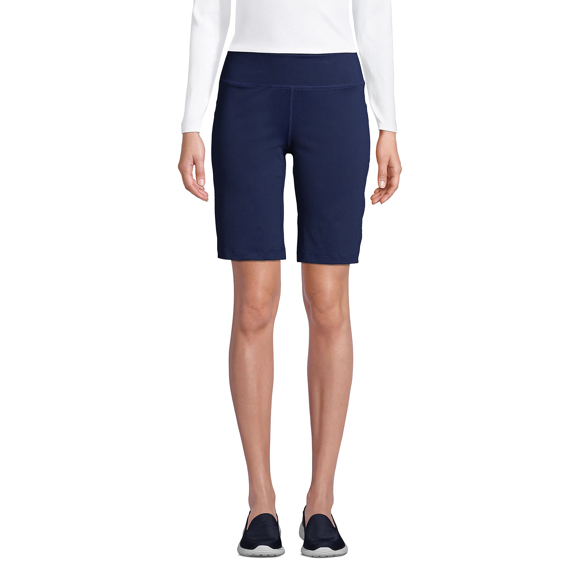 Lands' End Women's Active Relaxed Shorts - Comfortable Stretch Casual Shorts for Yoga, Running & Summer Outfits | Perfect for Workouts, Lounging & Travel