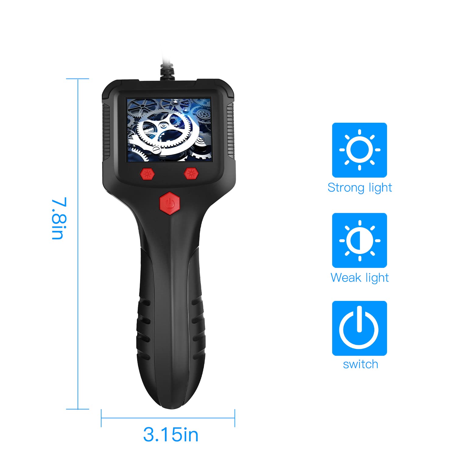 Wireless Borescope Camera with 2.4 Inch LCD Screen - 1.1m Flexible Snake Cable for Pipe Inspection, Engine Diagnosis & Home Maintenance - Ideal for Mechanics, Plumbers & DIY Enthusiasts