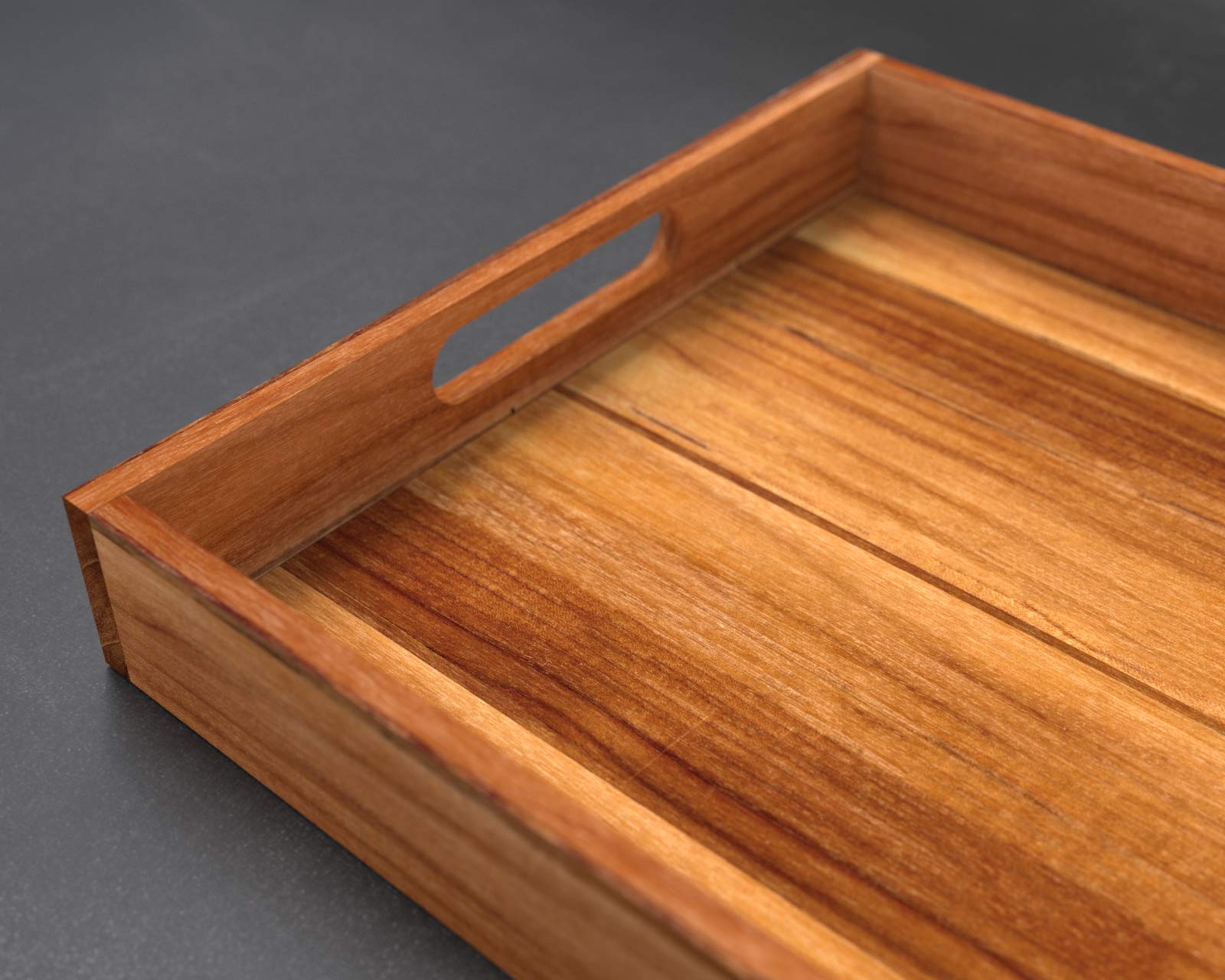Handcrafted Teak Wood Serving Tray with Handles - Elegant Housewarming, Kitchen & Baking Gift for Women - Perfect for Entertaining, Breakfast in Bed & Home Decor