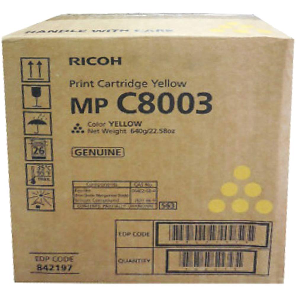 Ricoh 842197 Yellow Toner Cartridge - High Yield Replacement for Ricoh Printers - Perfect for Office & Home Printing Needs