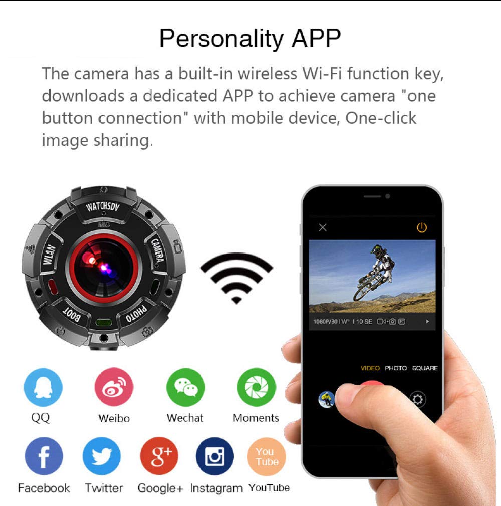 4K Waterproof Action Camera with Anti-Shake & WiFi - Round Screen Sports Camera for Diving, Skiing, Cycling | Shockproof & App Control for Adventure Recording