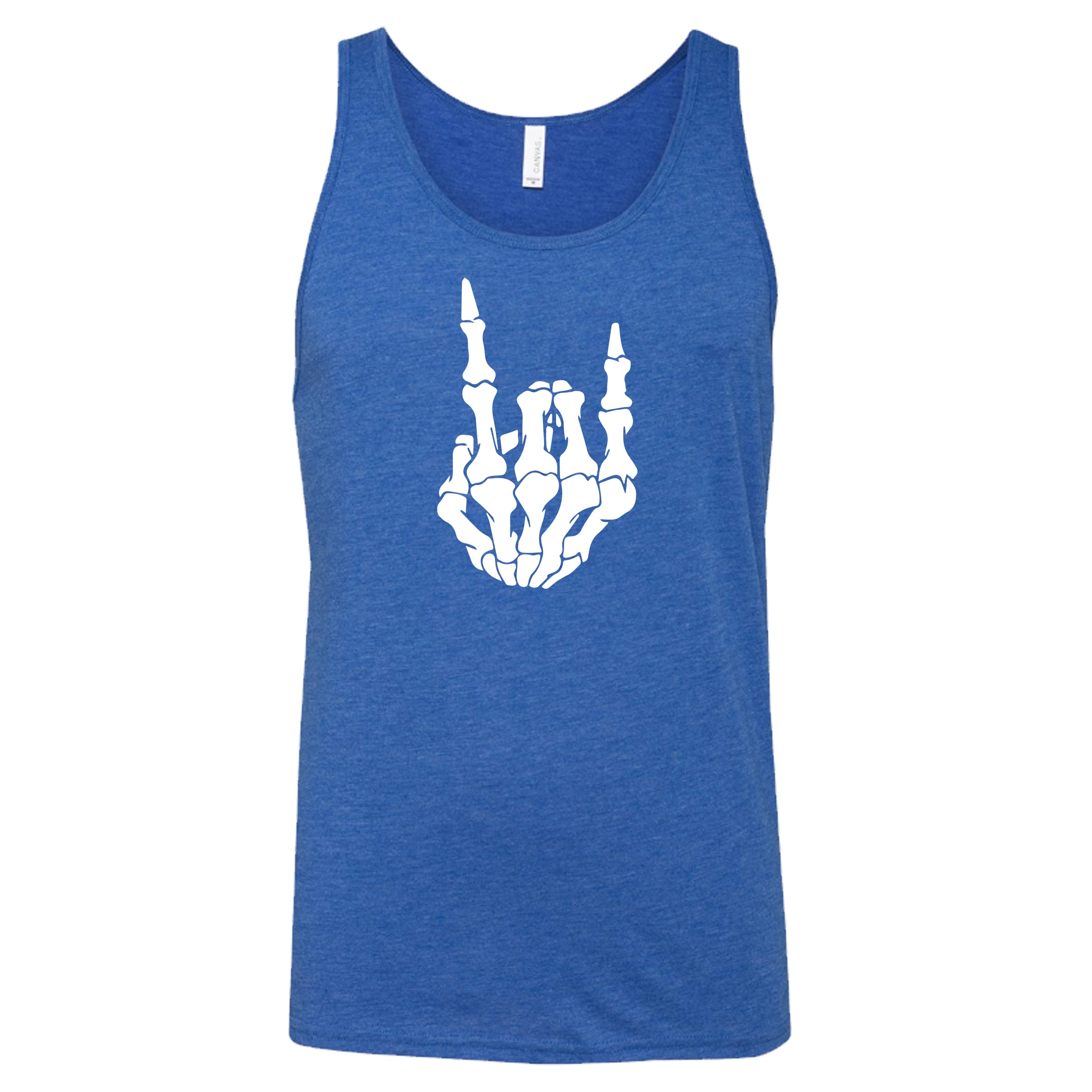 Unisex Rocker Skeleton Hand Graphic T-Shirt | Cool Skull Print Tee for Men & Women | Perfect for Halloween, Concerts & Gothic Fashion