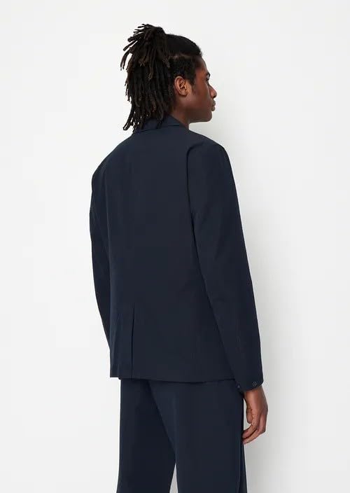 Armani Exchange Men's Nylon Seersucker Blazer Jacket - Lightweight Summer Sport Coat for Business Casual & Weddings