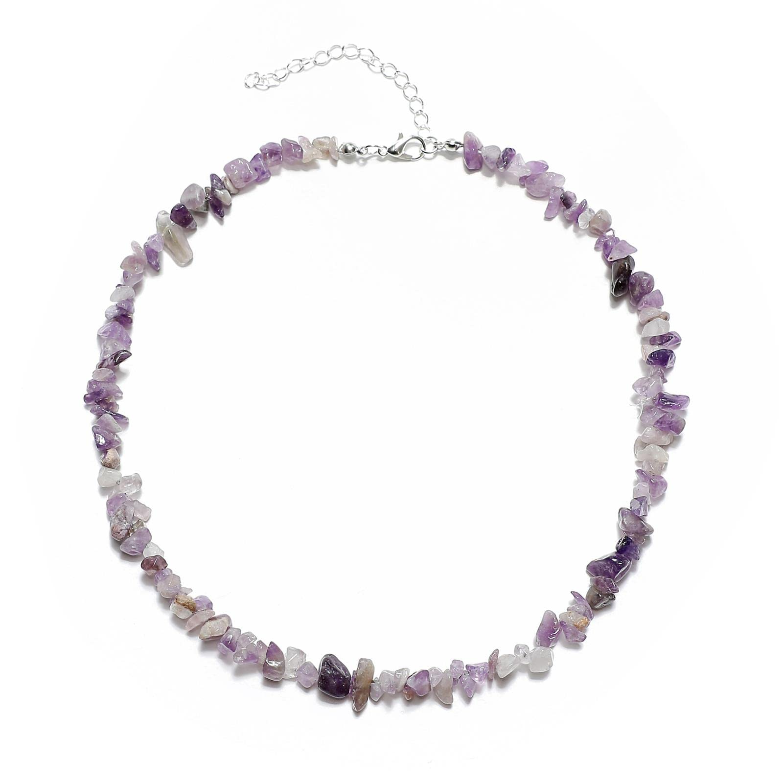 Natural Seed Bead Chakra Necklace for Women - Healing Crystal Gemstone Chip Choker with Colorful Stones for Energy Balancing | Perfect for Yoga, Meditation & Spiritual Healing Jewelry