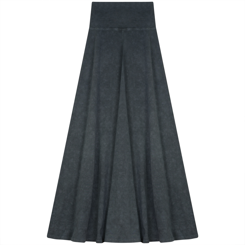 Elegant Ribbed Long Skirt for Women - High Waist Flowy Maxi Skirt with Side Slits - Perfect for Casual Outings, Beach Vacations & Boho Style Outfits