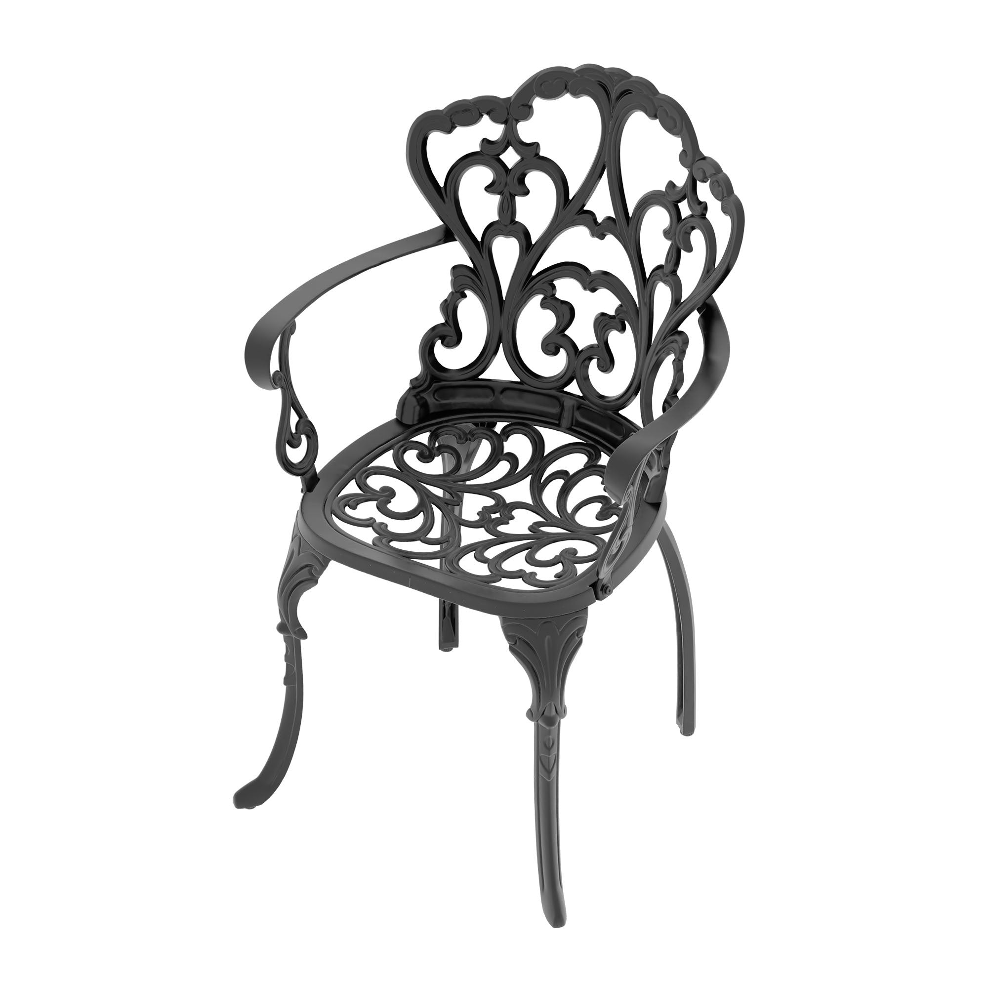 5-Piece Cast Aluminum Patio Furniture Set with Cushions - Outdoor Dining & Lounge Set for Garden, Poolside or Backyard - Includes Weather-Resistant Cushions (Random Colors)