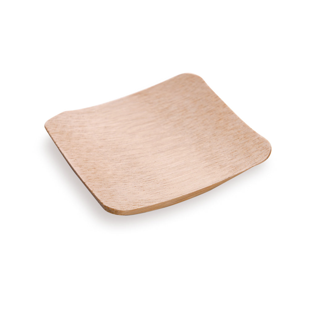 100% Natural Bamboo Square Plates (2.25