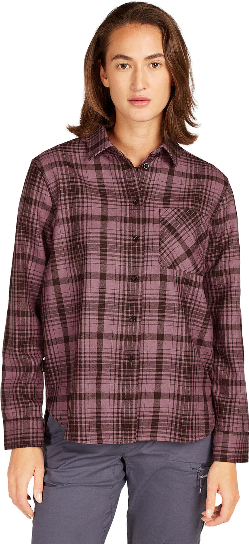 200 Dawnder Merino Wool Plaid Long Sleeve Flannel Shirt for Women - Soft & Warm Winter Casual Wear, Outdoor Hiking & Cozy Fall Layering