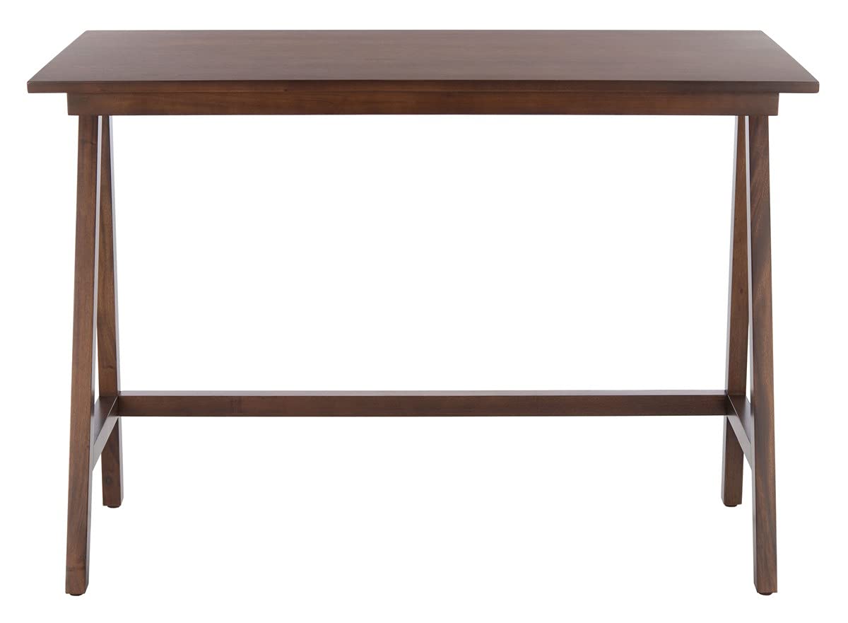 SAFAVIEH Home Collection Redding Walnut Computer Desk DSK5000A - Modern Writing & Office Desk for Home Office, Study Room, and Workspace