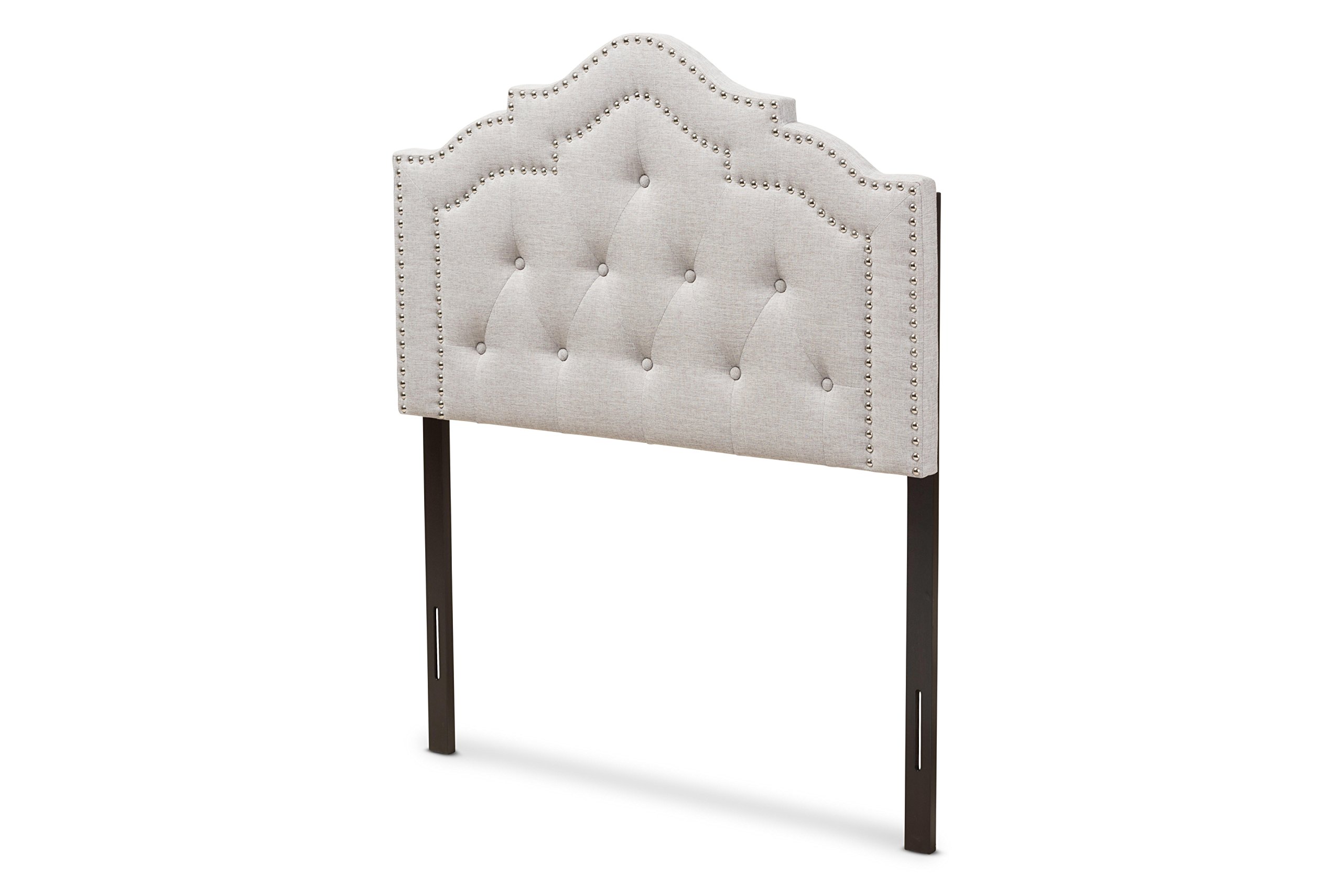 Baxton Studio Edolie Modern Fabric Twin Size Headboard - Greyish Beige Upholstered Bed Headboard for Bedroom Decor, Contemporary Style, Perfect for Guest Rooms & Dormitories