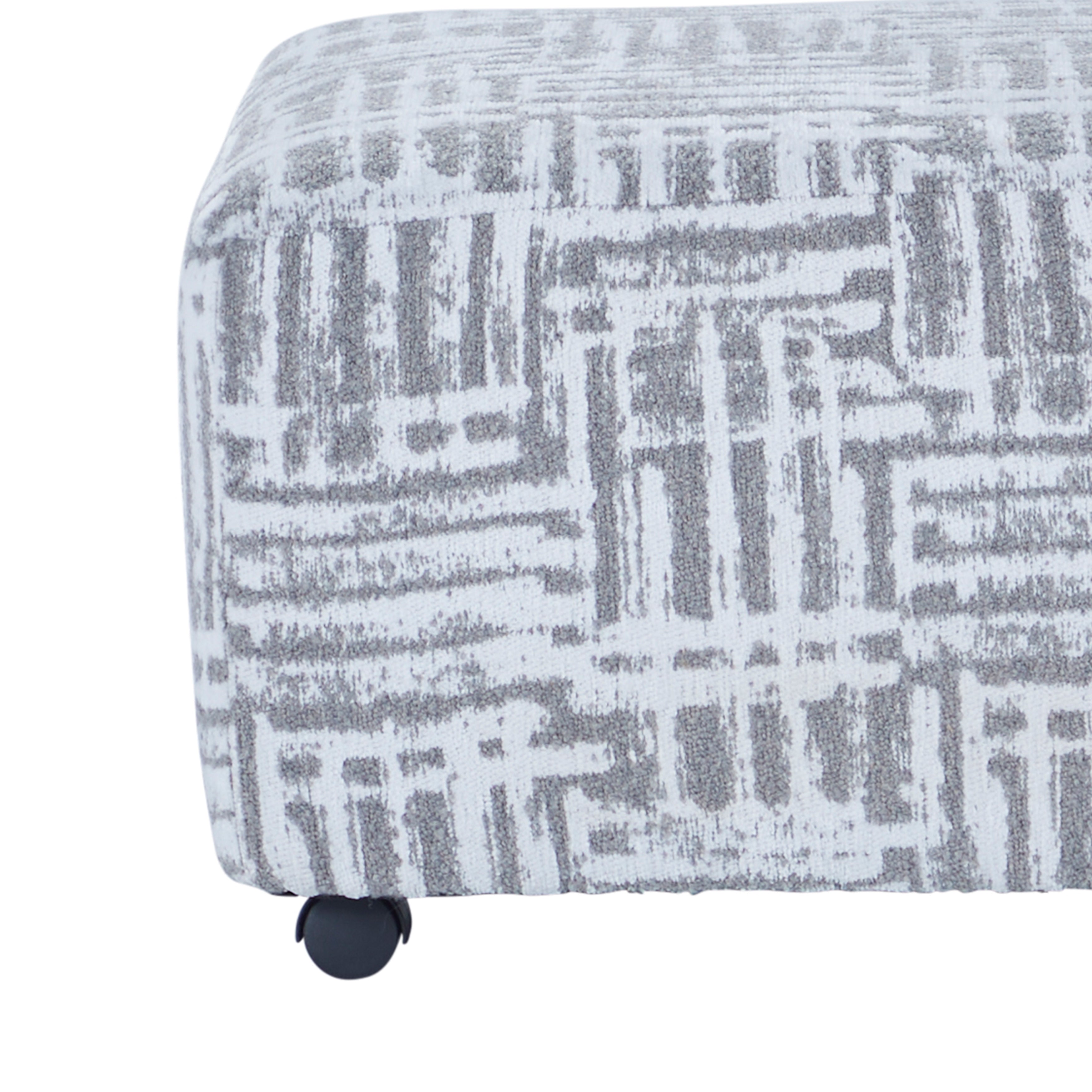 Roundhill Furniture Lancelot Striped Cocktail Ottoman - Stylish Footrest & Extra Seating for Living Room, Bedroom or Office