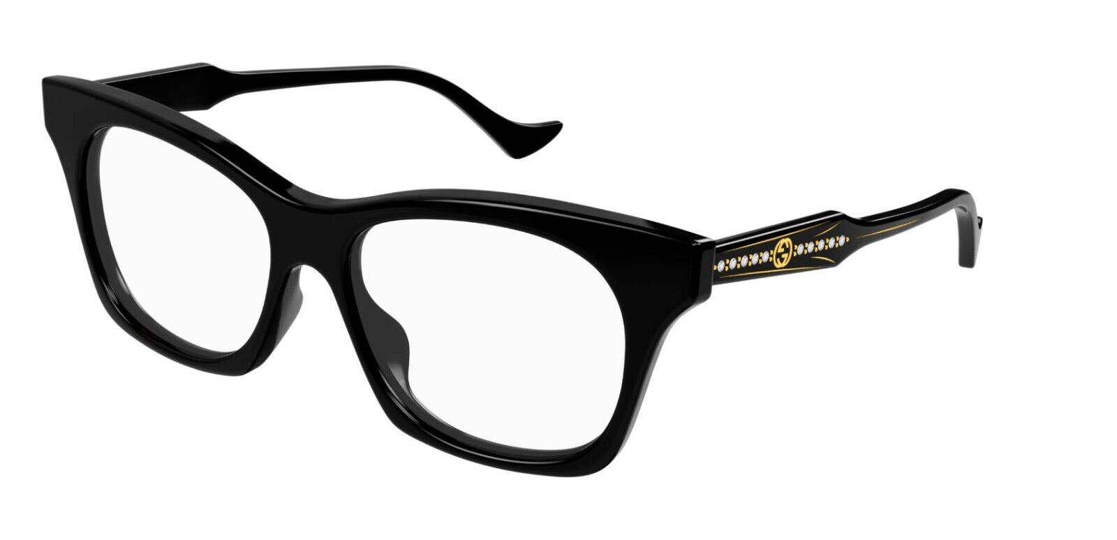 Gucci GG1299O 001 Black Cat Eye Women's Eyeglasses - Stylish Designer Optical Frames for Women, UV Protection Glasses for Everyday Wear, Office & Fashion Outfits