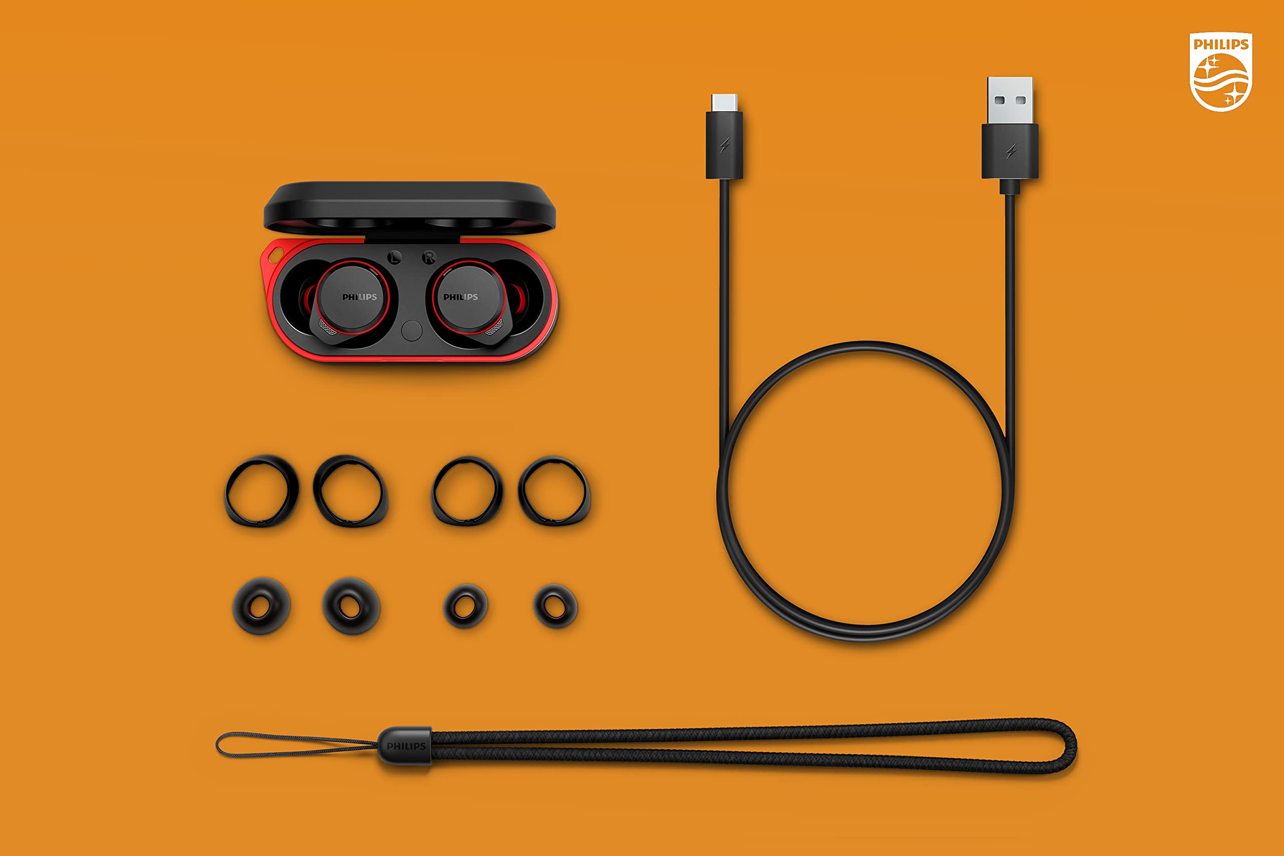 Philips GO A7507 Wireless Sports Headphones with Active Noise Cancelling (ANC), Bluetooth Multipoint & Bone Conduction Mic - Crystal Clear Calls, Sweatproof & Secure Fit for Running, Gym Workouts & Outdoor Activities - Black