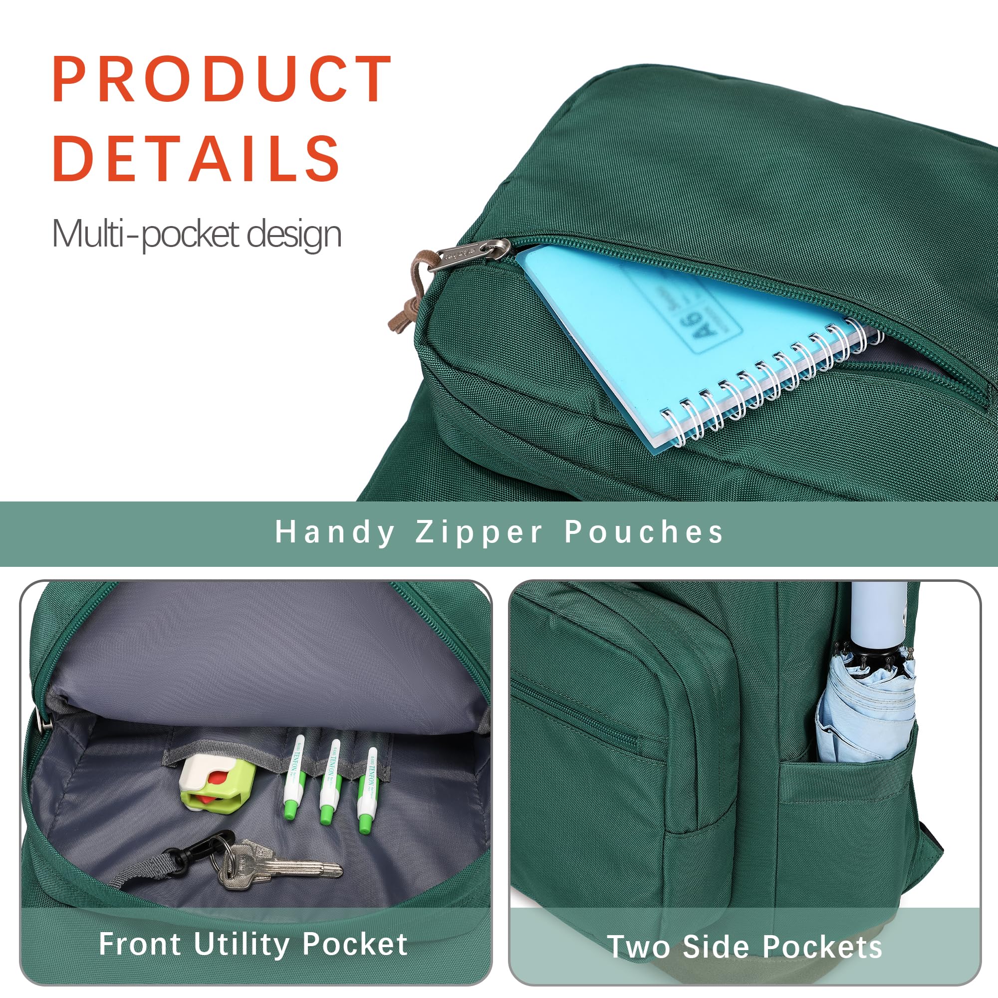 Abshoo Casual Travel Backpack for Men & Women - School Bag for College & Teens (Green) - Perfect for Daily Use & Outdoor