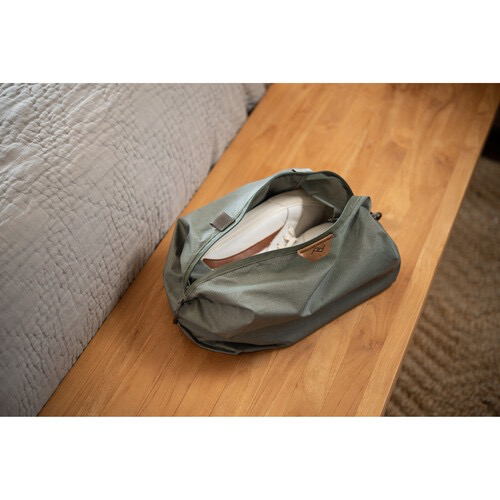 Peak Design Travel Shoe Pouch - Waterproof & Compact Shoe Storage Bag for Travel, Gym & Work (Sage Green) | Perfect for Business Trips, Workout Gear & Organization