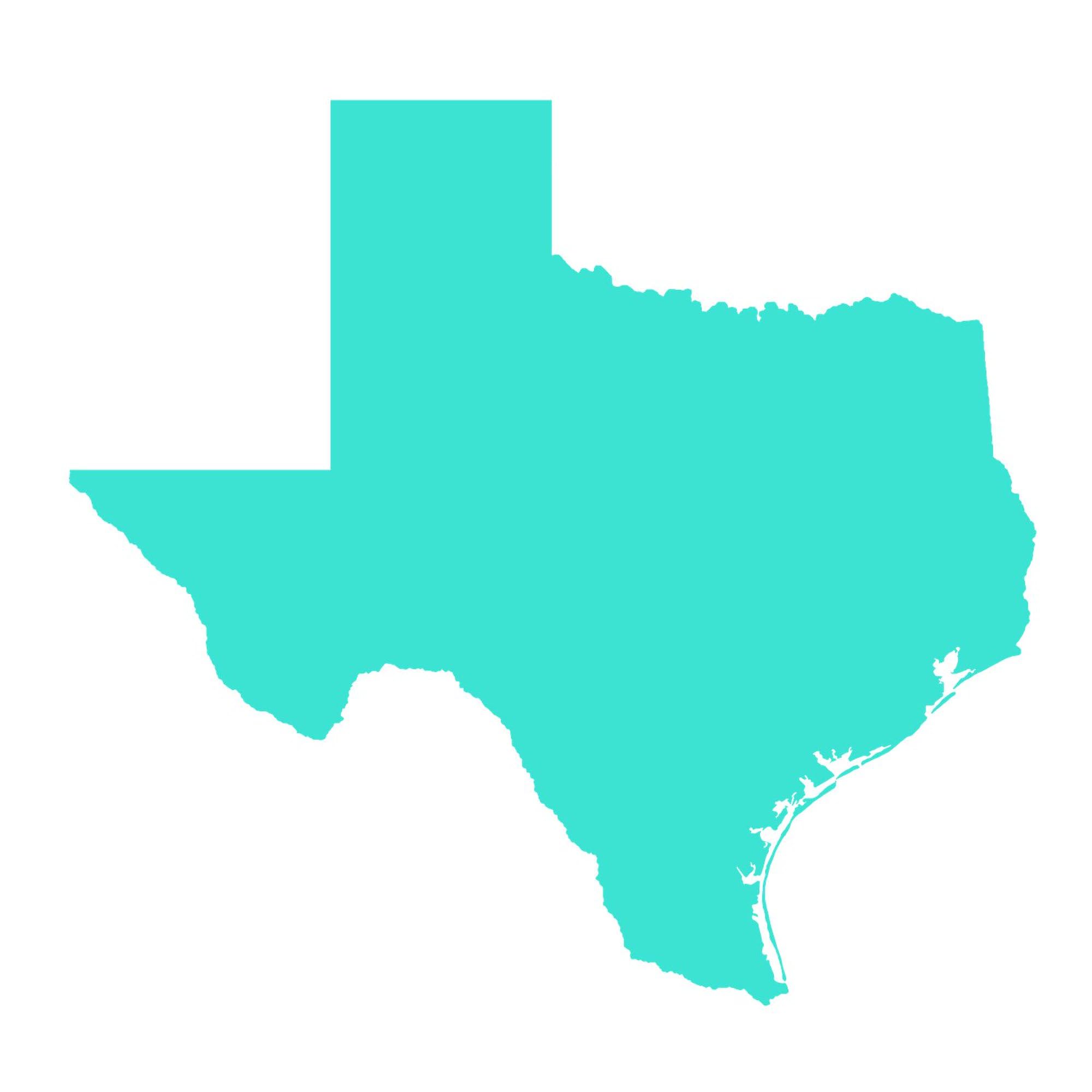 Turquoise Texas Outline Square Sticker 3