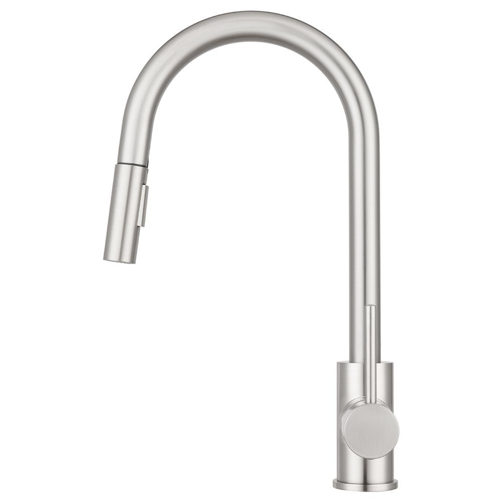 Pacific Bay Bellevue Swivel Kitchen Faucet with Pull-Down Sprayer - Brushed Satin Nickel Finish for Modern Kitchens | Perfect for Washing Dishes, Filling Pots & Daily Cooking Tasks