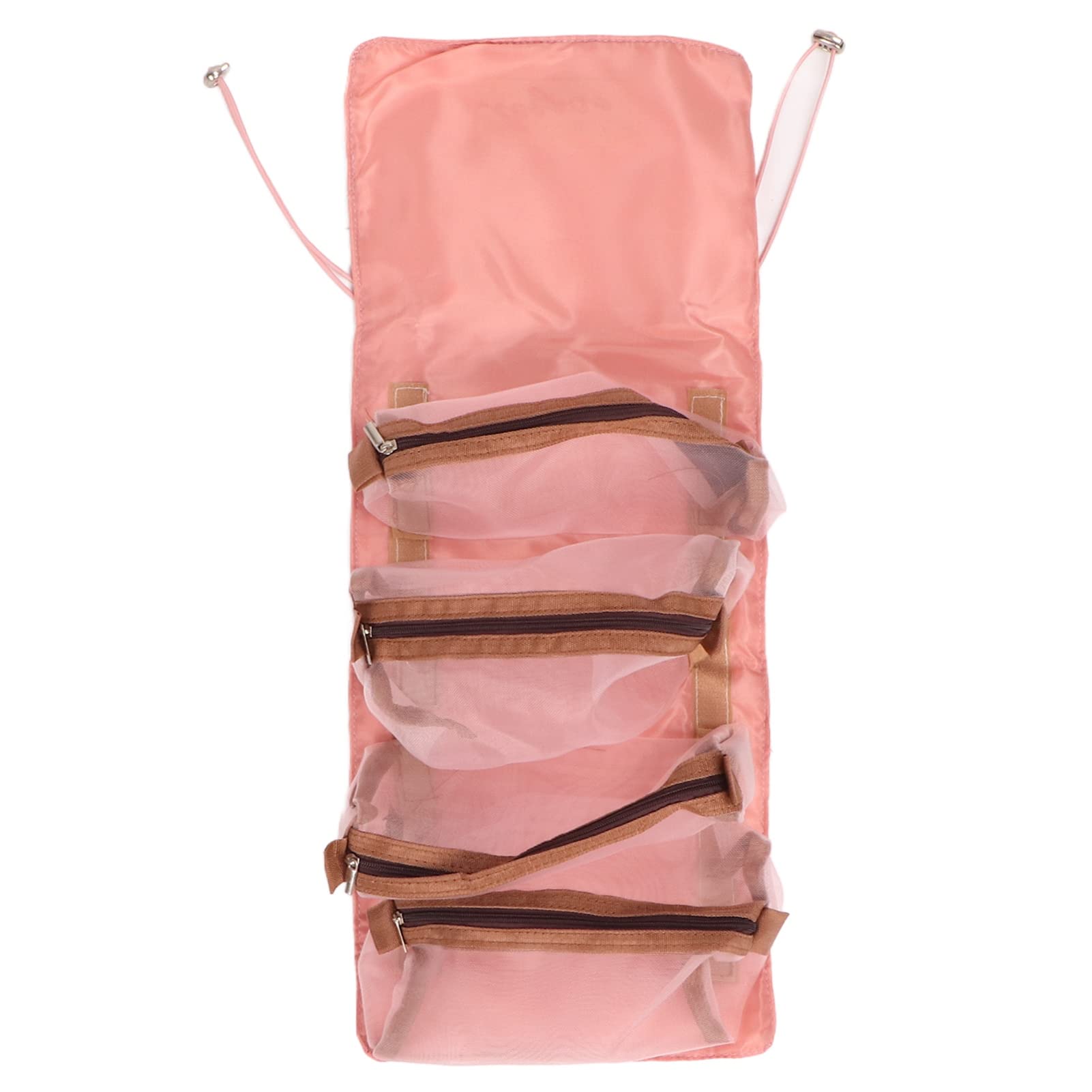 EVTSCan Detachable 4-in-1 Foldable Cosmetic Bag with Hook & Loop - Multifunctional Hanging Makeup Organizer for Travel, Gym & Home (Pink) | Perfect for Outdoor Adventures, Daily Use & Storage