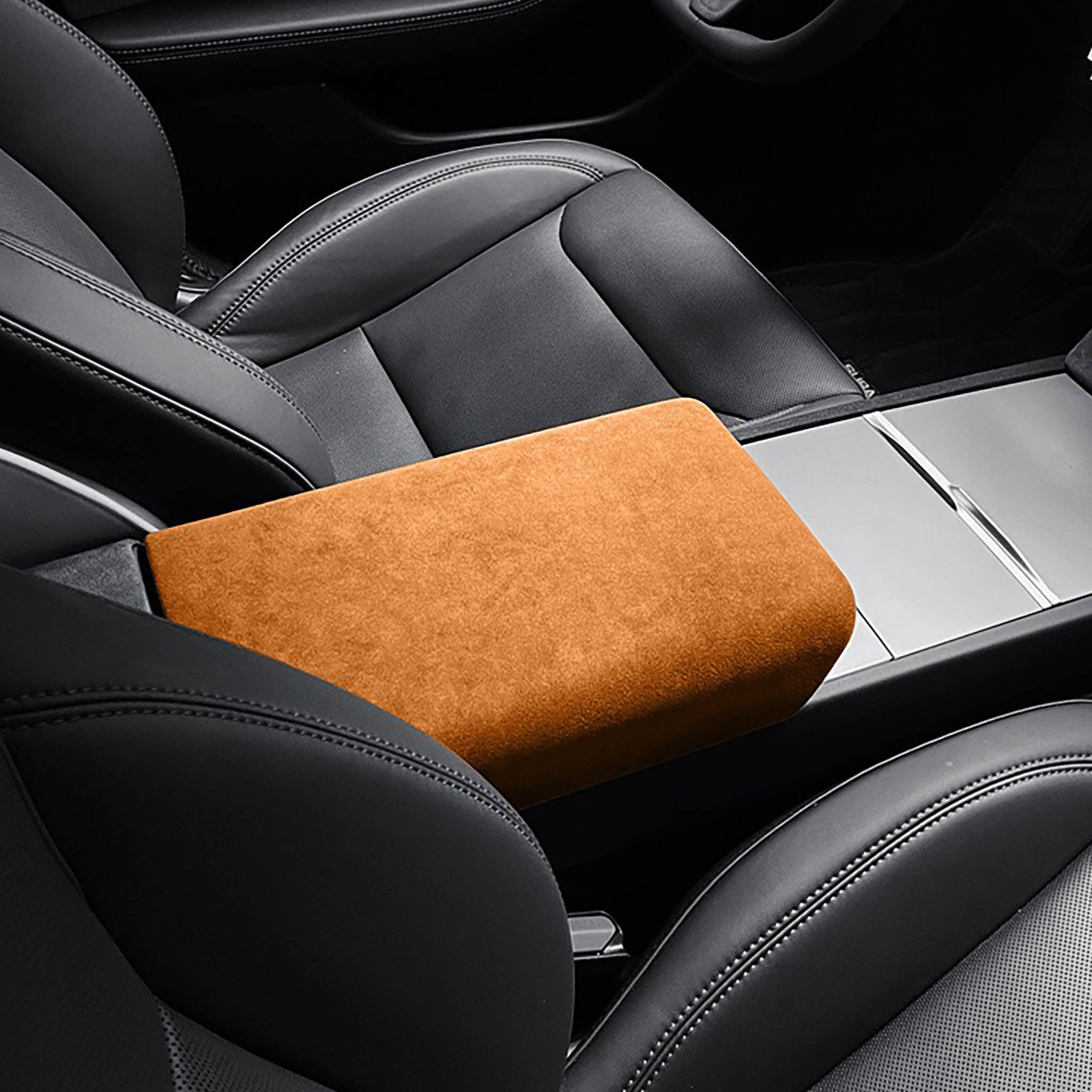 Premium Alcantara Armrest Cover for Tesla Model 3 Highland (2024+) & Model Y Juniper (2025+) - Luxurious Interior Upgrade for Enhanced Comfort & Style While Driving