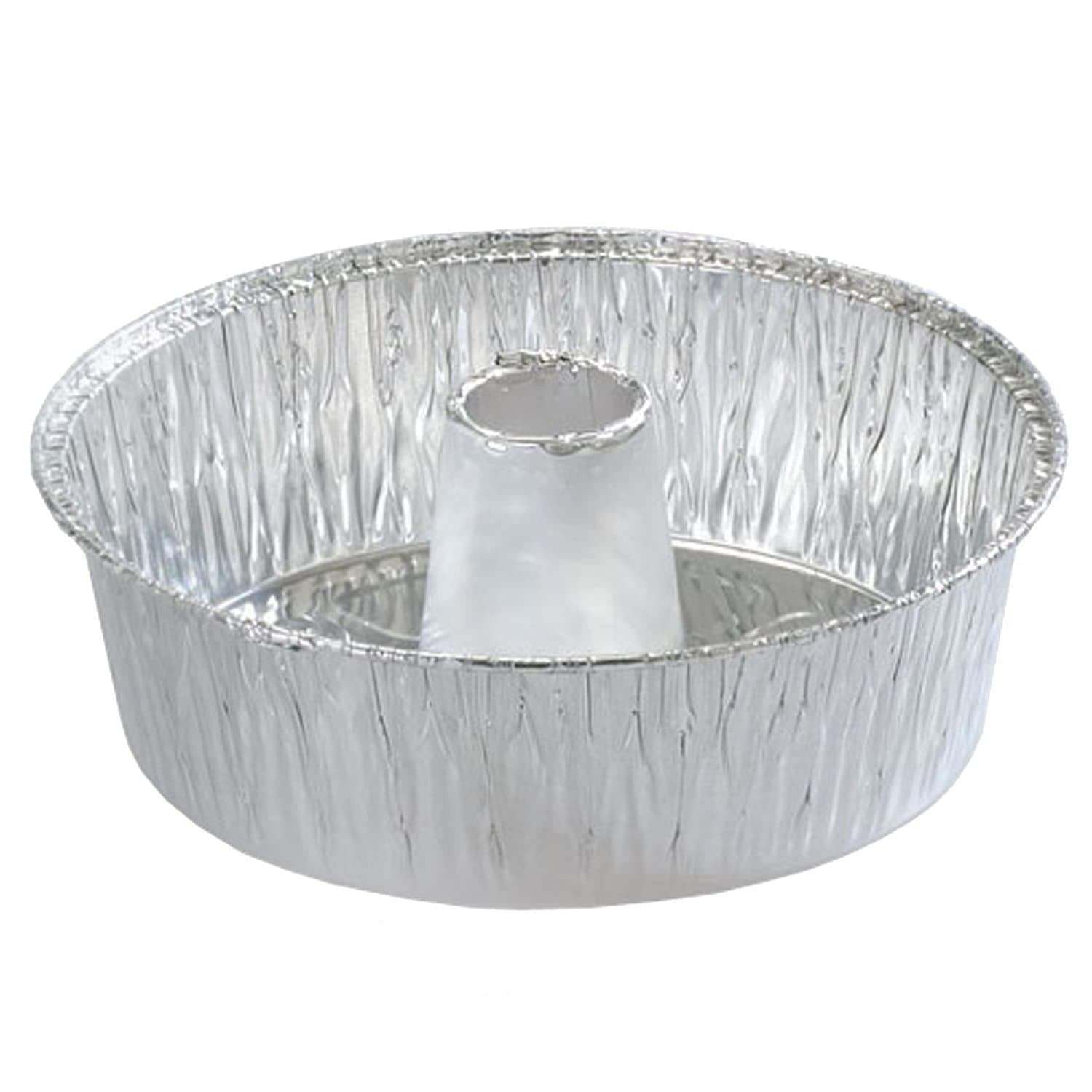 Disposable Aluminum 8-Inch Angel Tube Foil Pans - Pack of 500 | Perfect for Baking, Catering & Food Storage | Heavy-Duty & Leak-Proof