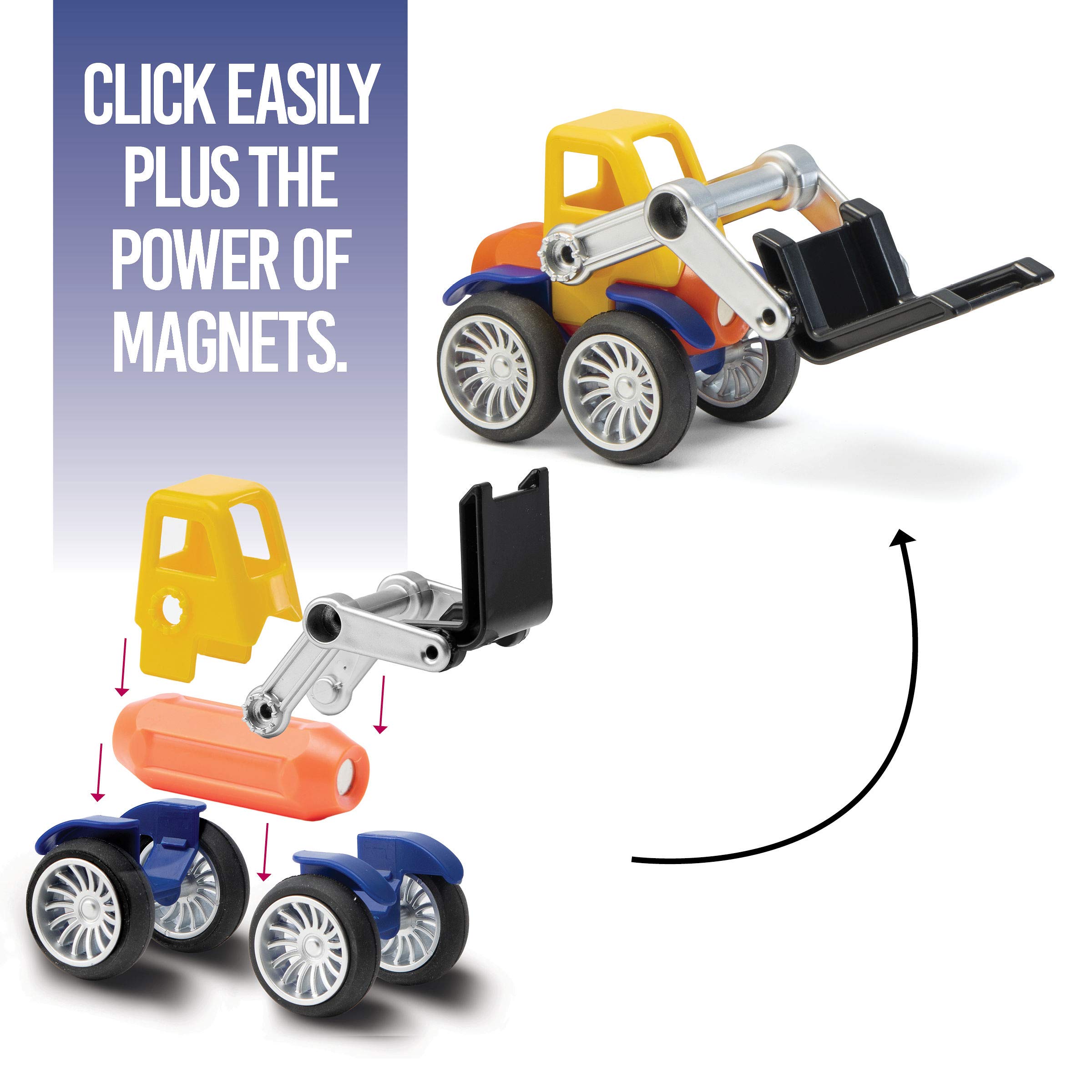 Play Brainy Magnetic Toy Cars Set for Kids - 42-Piece STEM Learning Toys for Toddlers & Preschoolers | Montessori Educational Building Blocks for Fine Motor Skills & Creativity | Perfect for Classroom, Home Play & Travel Activities