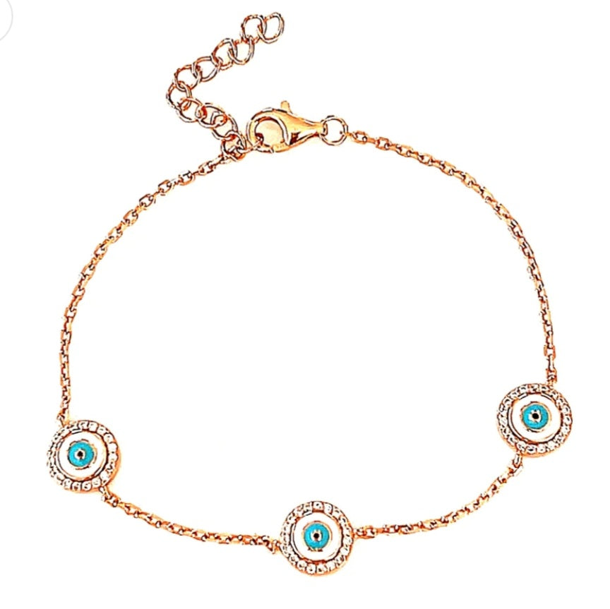 Evil Eye Bracelet for Women - Silver, Rose Gold & Gold Protection Jewelry - Perfect for Daily Wear, Gifts & Spiritual Healing