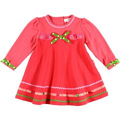 Azalea Pink Waffle Weave Holiday Dress for Baby Girls (9 Months) - Perfect for Christmas, Easter & Special Occasions