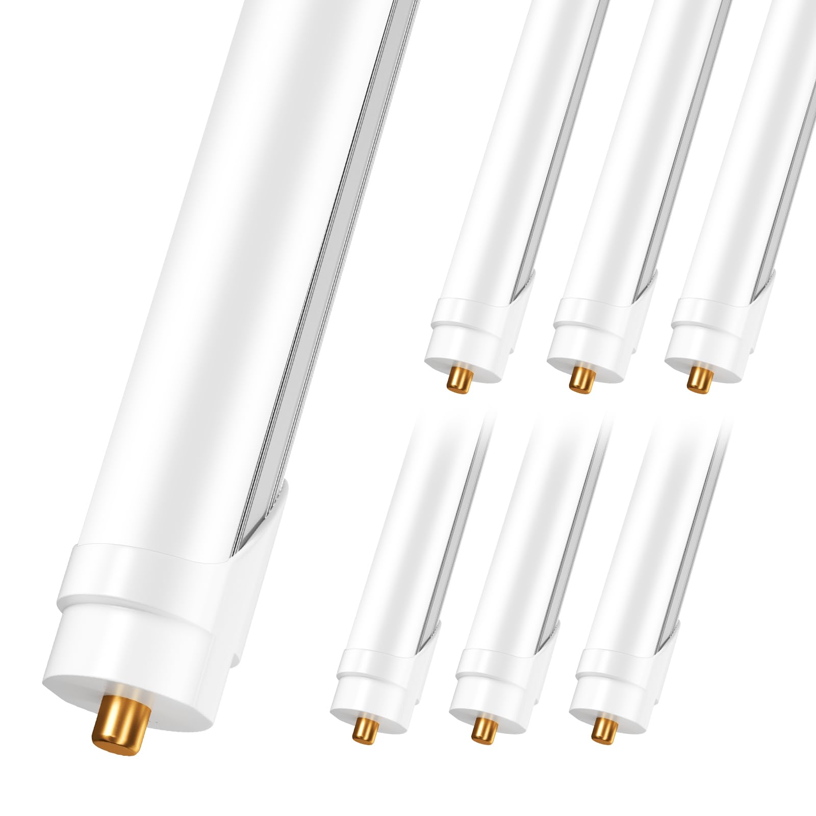 8FT LED Shop Light Bulbs - 72W Super Bright 5000K Daylight, 9000LM T8 LED Tube Lights (6 Pack), FA8 Single Pin, Energy Efficient Replacement for F96T12 Fluorescent Bulbs - Perfect for Warehouses, Garages & Commercial Lighting
