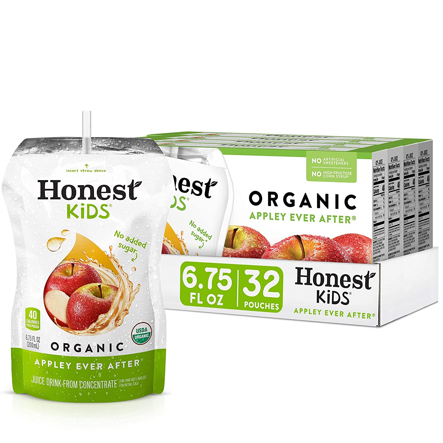 Organic Honest Kids Juice - Appley Ever After | Healthy, No Sugar Added, USDA Certified | Perfect for Lunchboxes, Snacks & On-the-Go Hydration