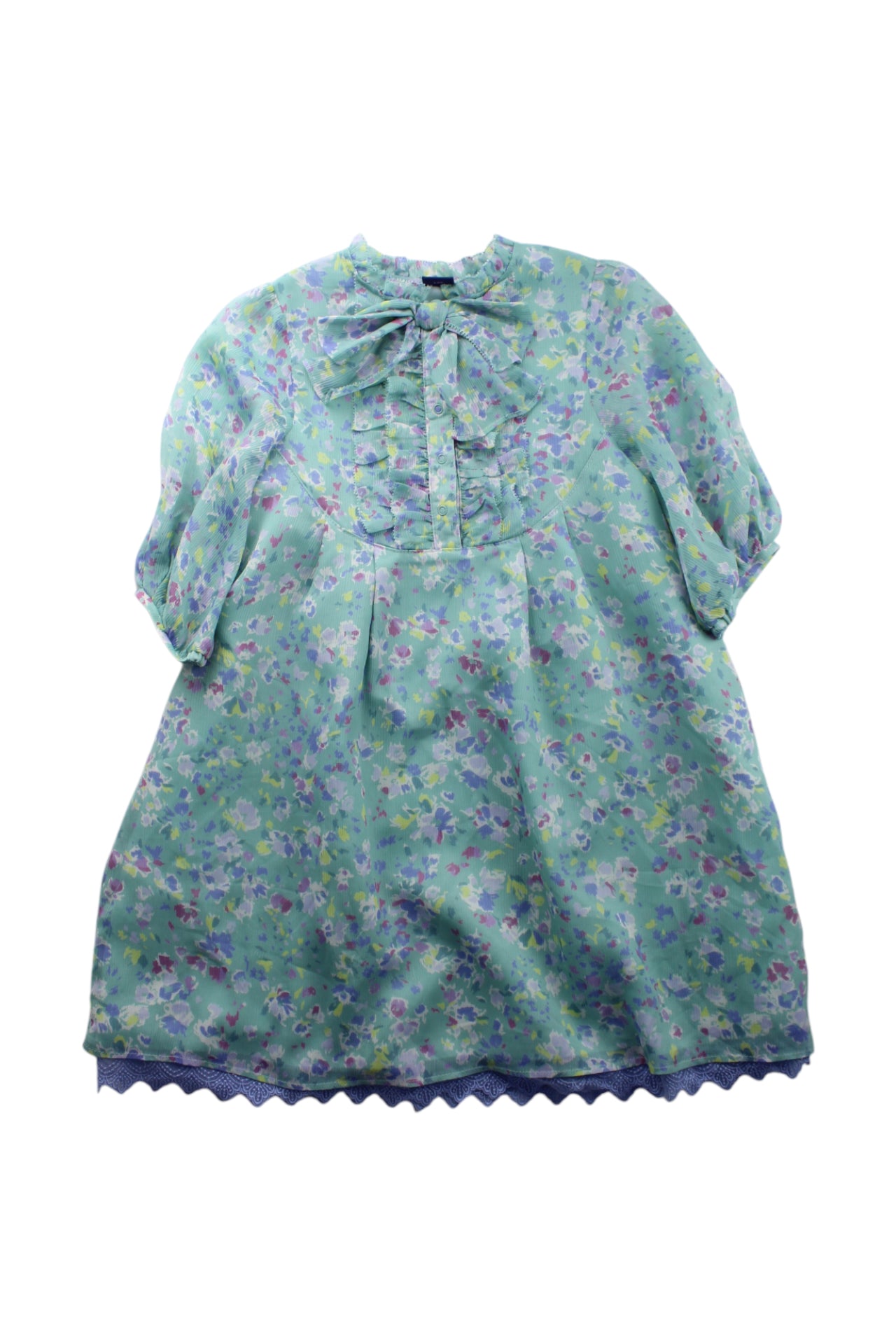 Anna Sui Floral Long Sleeve Dress for Girls Age 7-8 Years | Elegant Floral Print Party Dress for Birthday, Holiday & Special Occasions