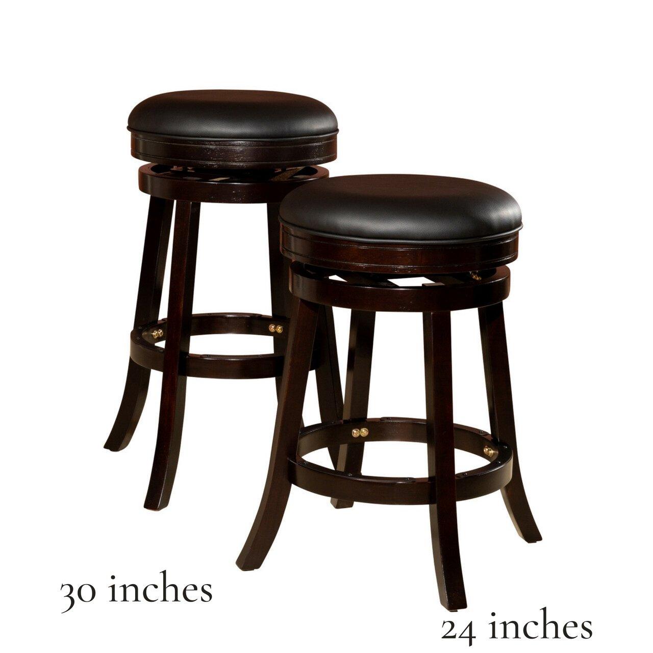 Creede Bonded Leather Backless Swivel Stool - 24