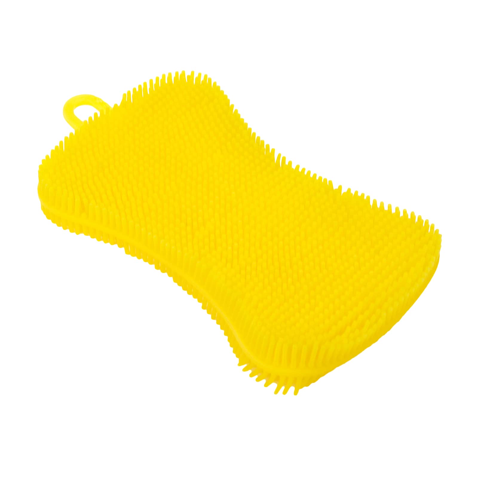 5-Pack Yellow Silicone Scrubbers for Kitchen & Dish Cleaning - Durable Sponges