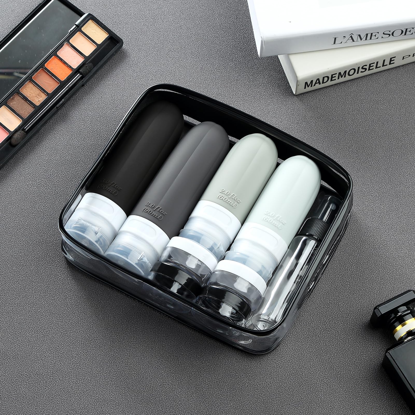 Gemice 16 Pack TSA Approved Leakproof Travel Bottles Set - Refillable Silicone Toiletry Containers with Travel Bag for Shampoo, Conditioner & Cosmetics | Perfect for Air Travel, Vacation & Gym Essentials