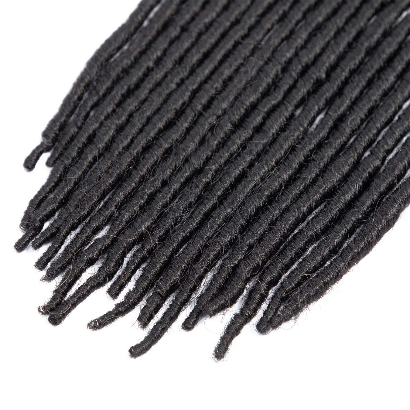 Callia 18 Inch Crochet Dreadlocks Hair - 6 Packs Synthetic Faux Locs Braiding Hair for Black Women (1B Natural Black) | Easy DIY Protective Style for Everyday Wear & Special Occasions