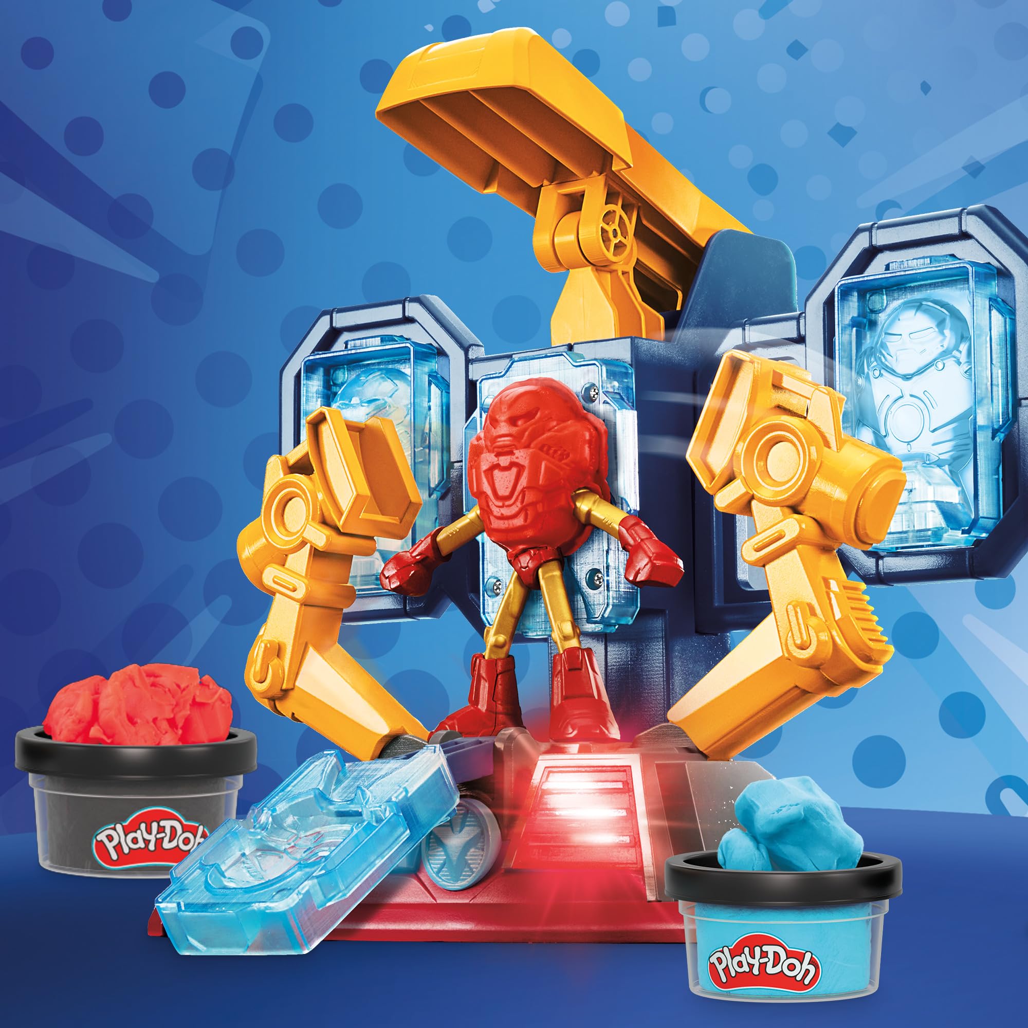 Play-Doh Marvel Iron Man Armor Maker Lab Playset with Lights & Sounds - Customizable Action Figure Toy for Kids Ages 4+ | STEM Learning & Creative Play | Birthday Gift Idea for Boys & Girls