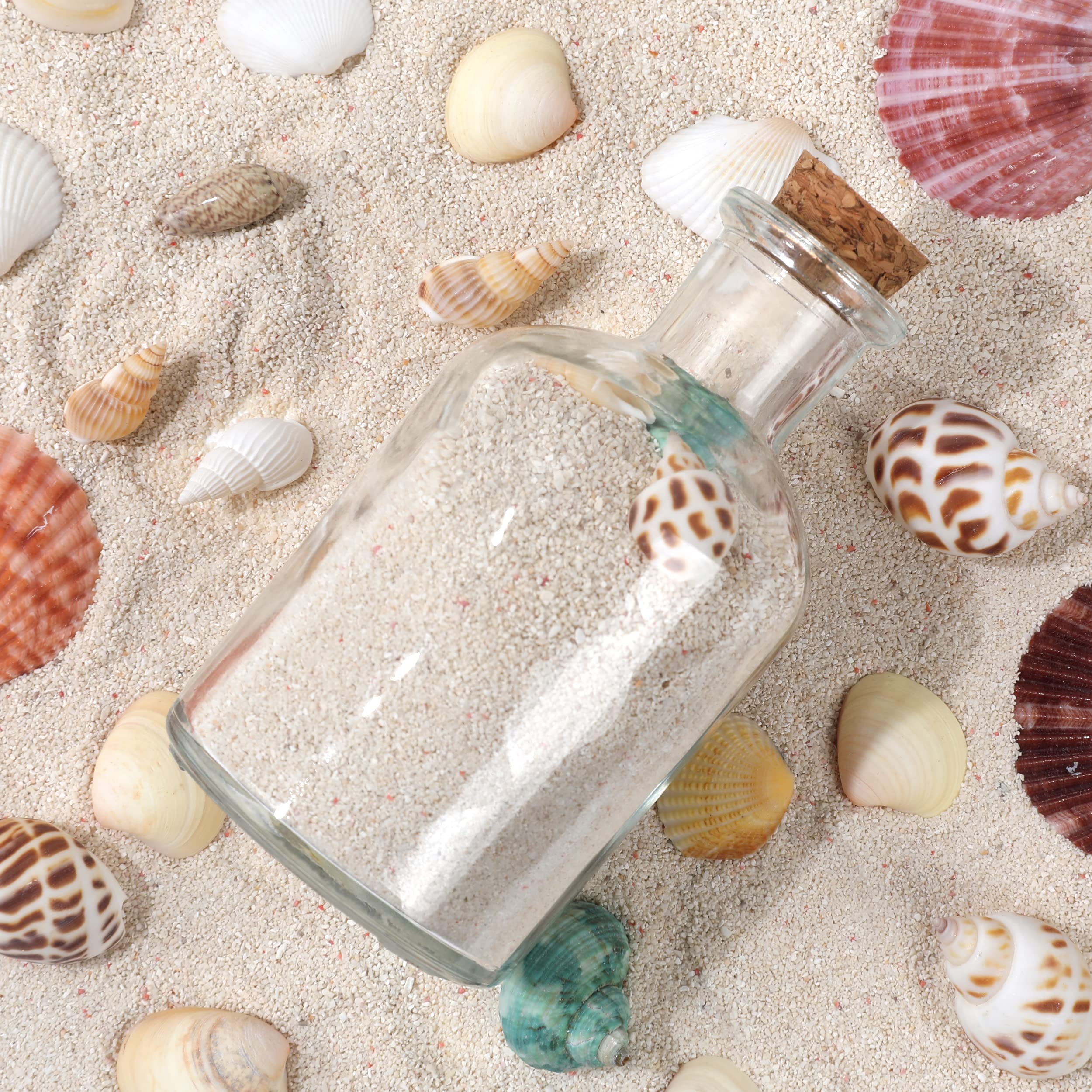 Magic Season Decorative Glass Bottles with Cork Stoppers - 5 fl oz Round Bottles (2 Pack) - Perfect for DIY Crafts, Essential Oil Storage & Home Decor