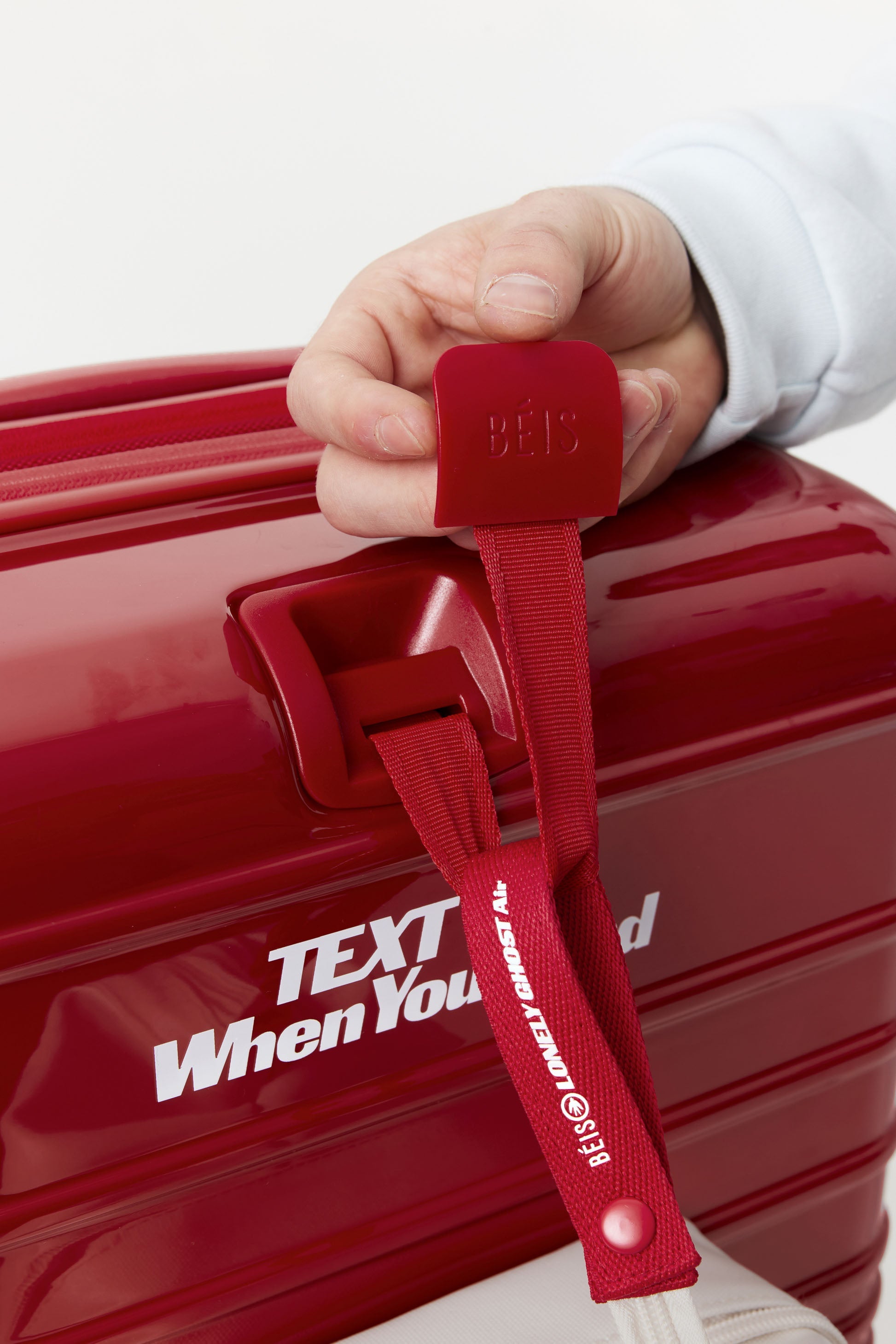 Text Me Red Carry On Roller Luggage - Lightweight & Durable Suitcase for Travel, Business Trips & Weekend Getaways