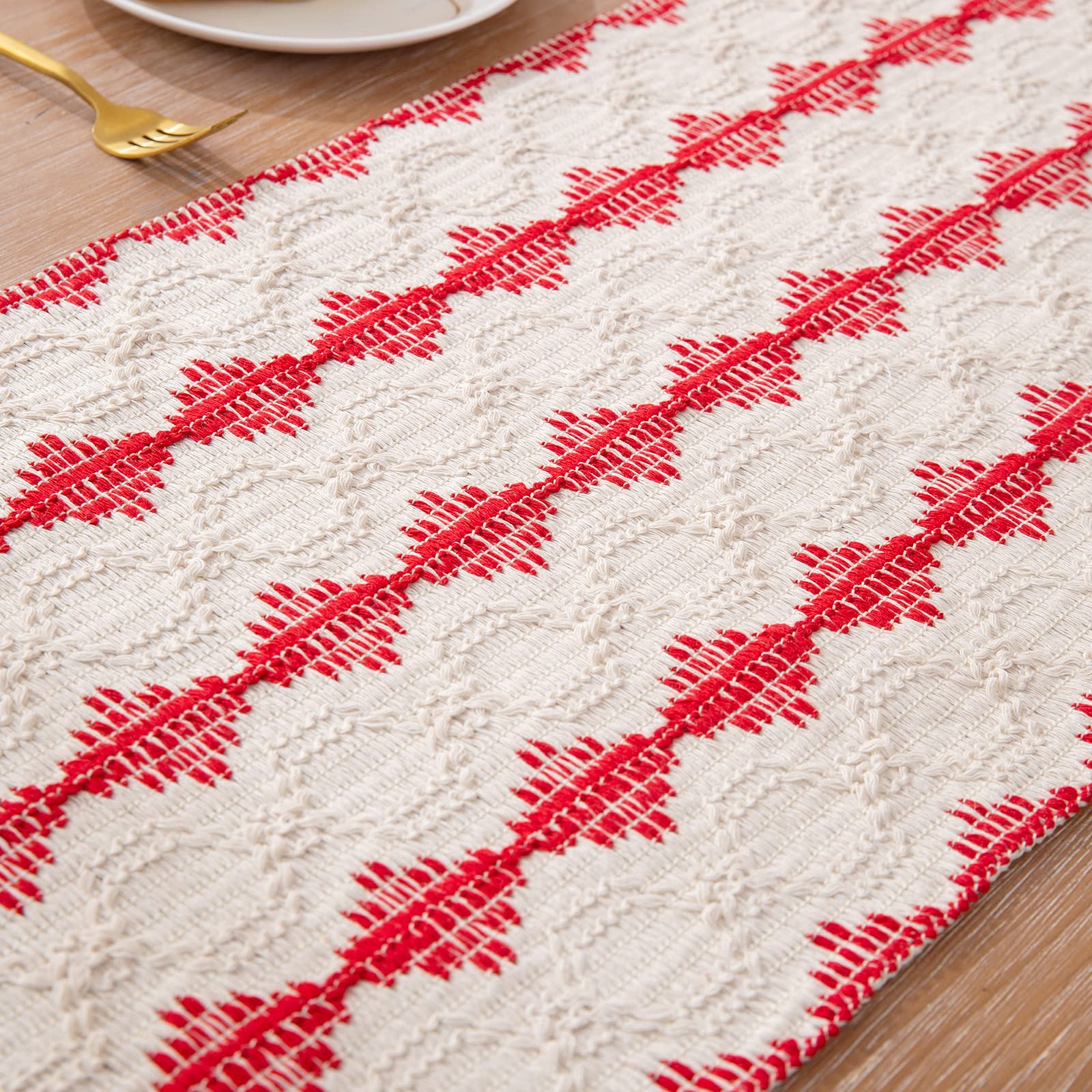 72 Inch Red Burlap Table Runner for Christmas Decor - Rustic Farmhouse & Boho Style Table Cover for Holiday, Wedding, Party, Kitchen & Dining Room - Perfect for Festive Gatherings & Cozy Home Decor