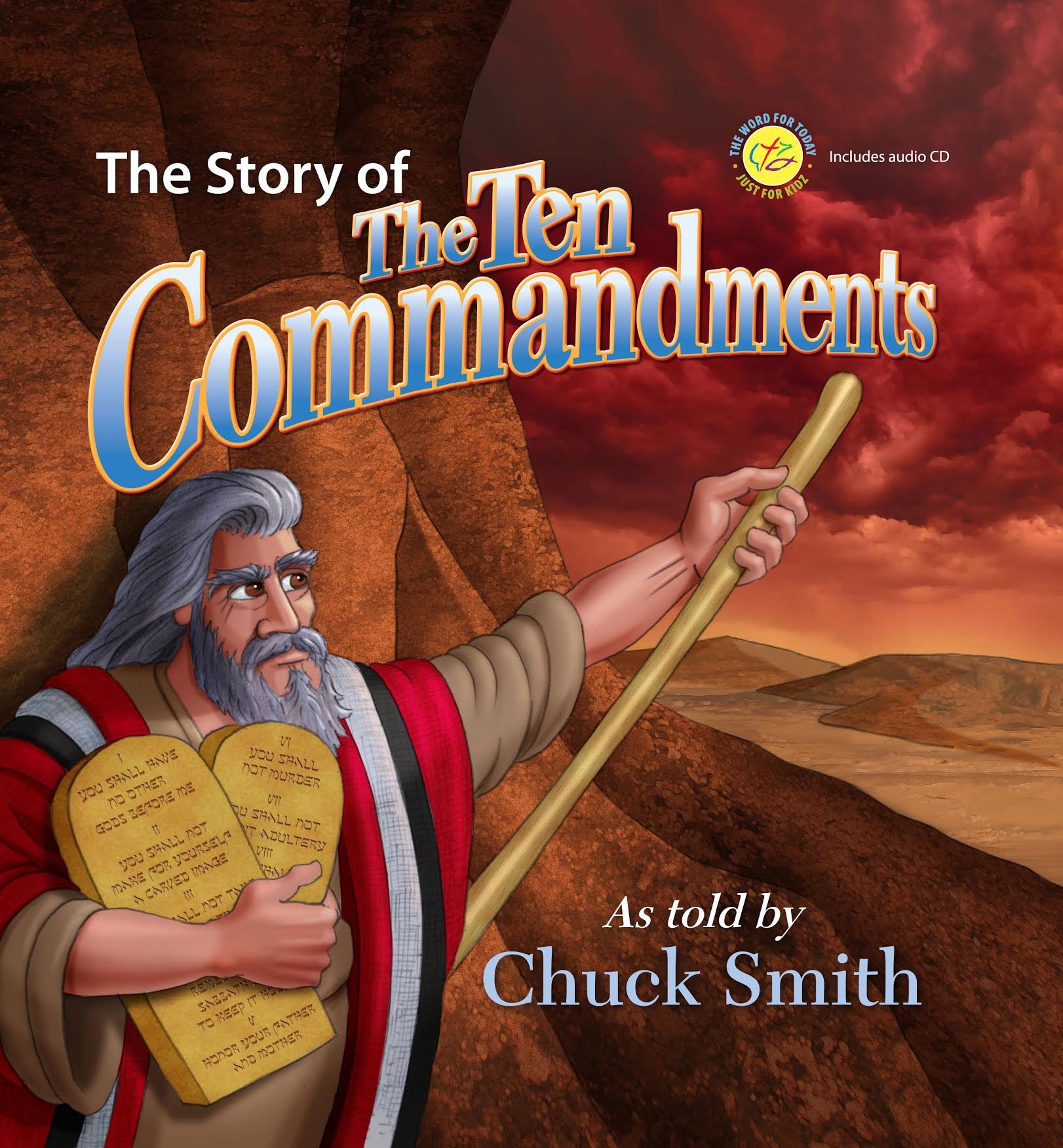 The Ten Commandments Story Book with Audio CD - Biblical Tales for Kids, Sunday School Lessons & Christian Family Reading Time