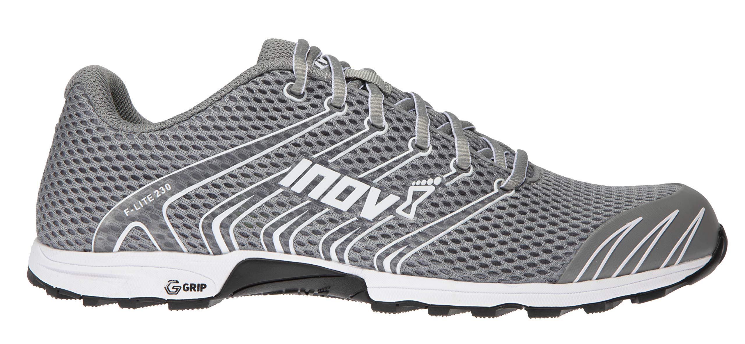 Innov-8 Women's F-Lite G 230 Running Shoes - Grey/White | Size 10.5 Wide US | Lightweight Trail & Gym Training Shoes for Women