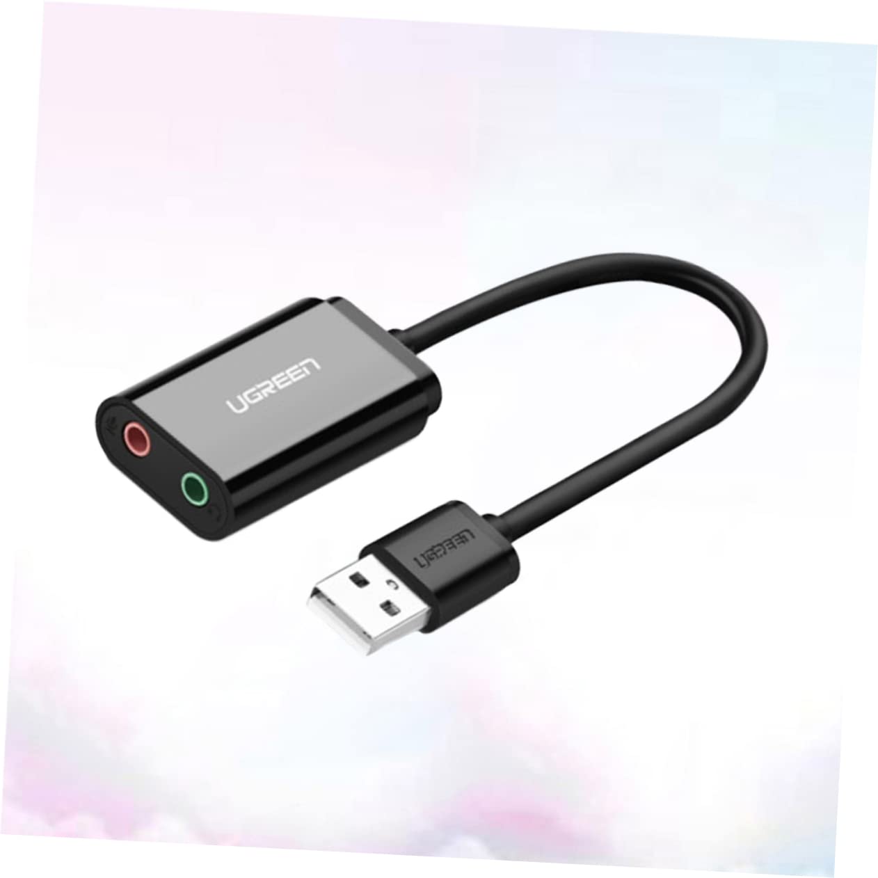 ULDIGI USB 2.0 Microphone & Audio Adapter - External Stereo Sound Splitter Converter for Headphones, Laptops, PC (Perfect for Podcasting, Gaming & Online Meetings)