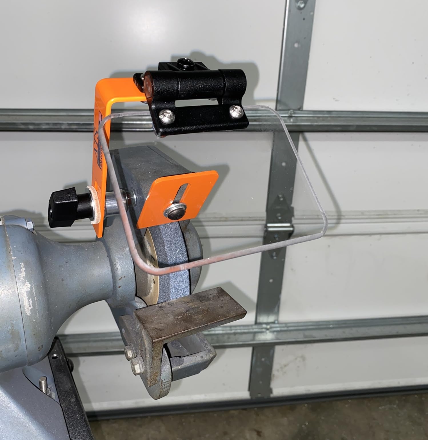 ATS Machine Safety Solutions Small Universal Bench Grinder Eye Shields & Mounting Assembly for 6-inch Power Bench Grinders (UGS-1) - Eye Protection for Metalworking, Woodworking & DIY Projects