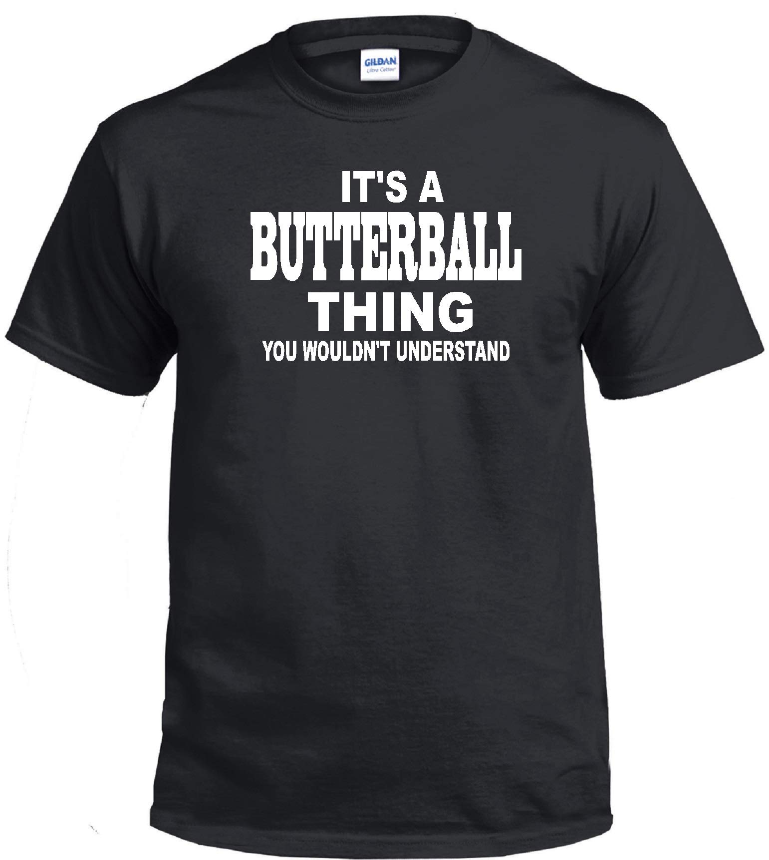 STUFF WITH ATTITUDE Butterball Graphic Black T-Shirt for Men - Funny Novelty Tee for Casual Wear, Gifts & Pop Culture Fans