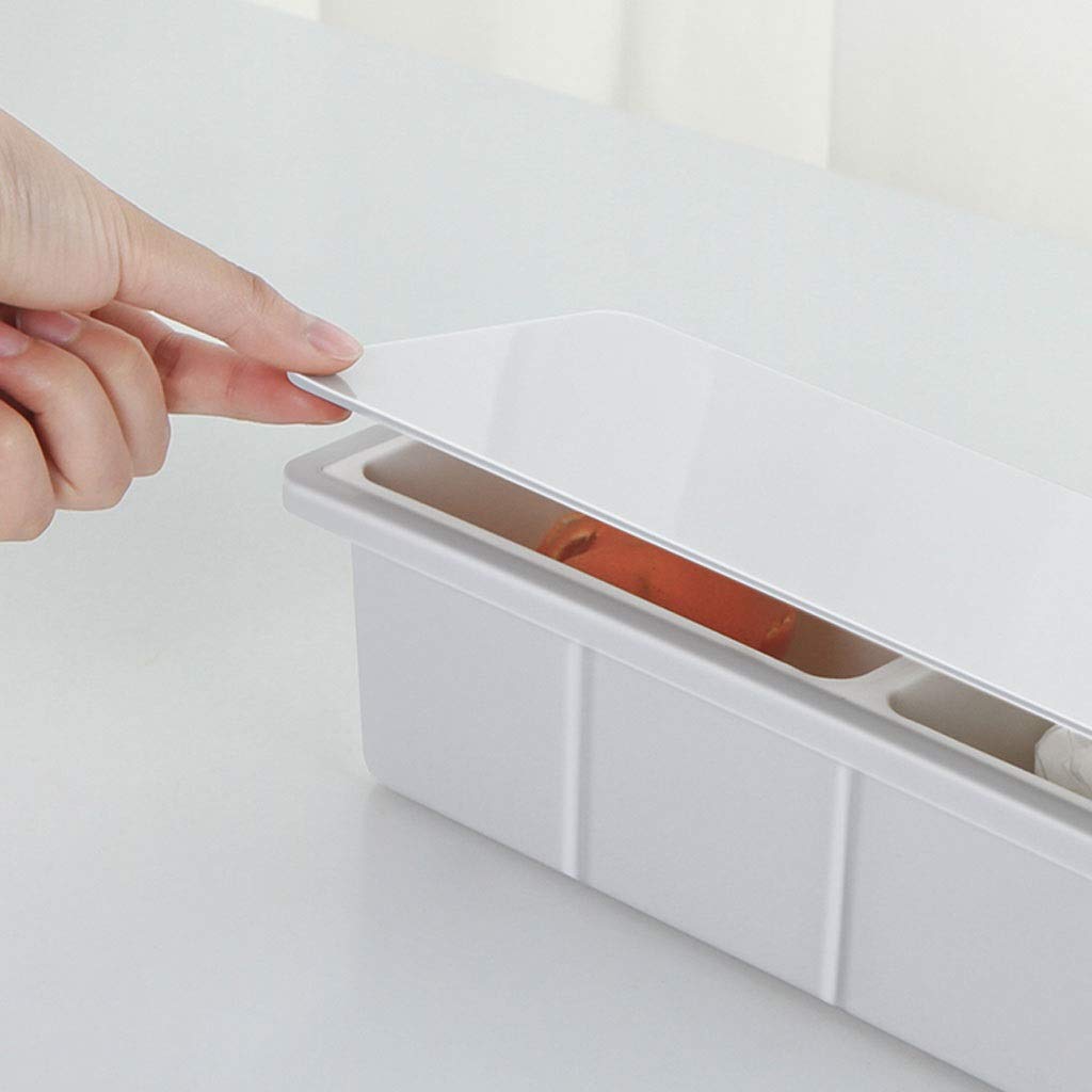 Small Plastic Rectangle Desktop Trash Can - Double Layer Wastebasket with Compartment for Office, Kitchen Countertop & Home Use | Space-Saving Tiny Garbage Bin for Paper, Food & Recycling
