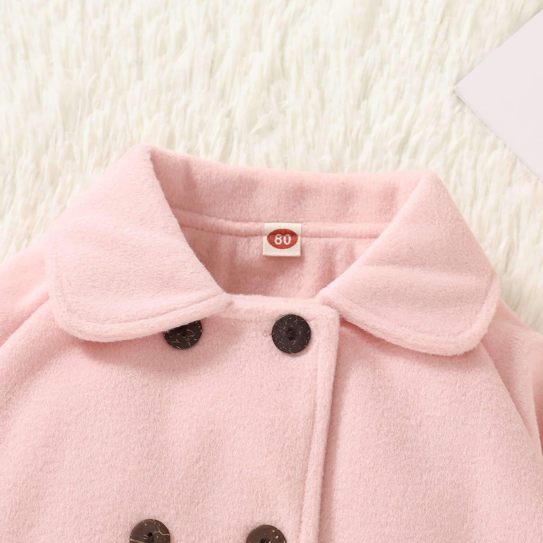 JEELLIGULAR Toddler Baby Girl Winter Coat - Warm Thick Jacket with Button Closure for Fall & Winter - Cute Outerwear Set for Playdates, Preschool & Holiday Outings