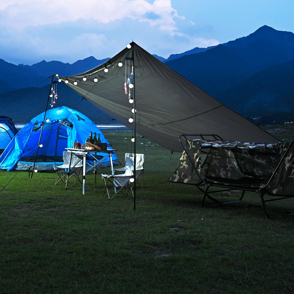 10x15ft Waterproof Camping Tarp - Heavy Duty Rain Fly with UV50+ & PU 3000mm Coating - Ideal for Outdoor Camping, Hiking, Picnics, and Emergency Shelter