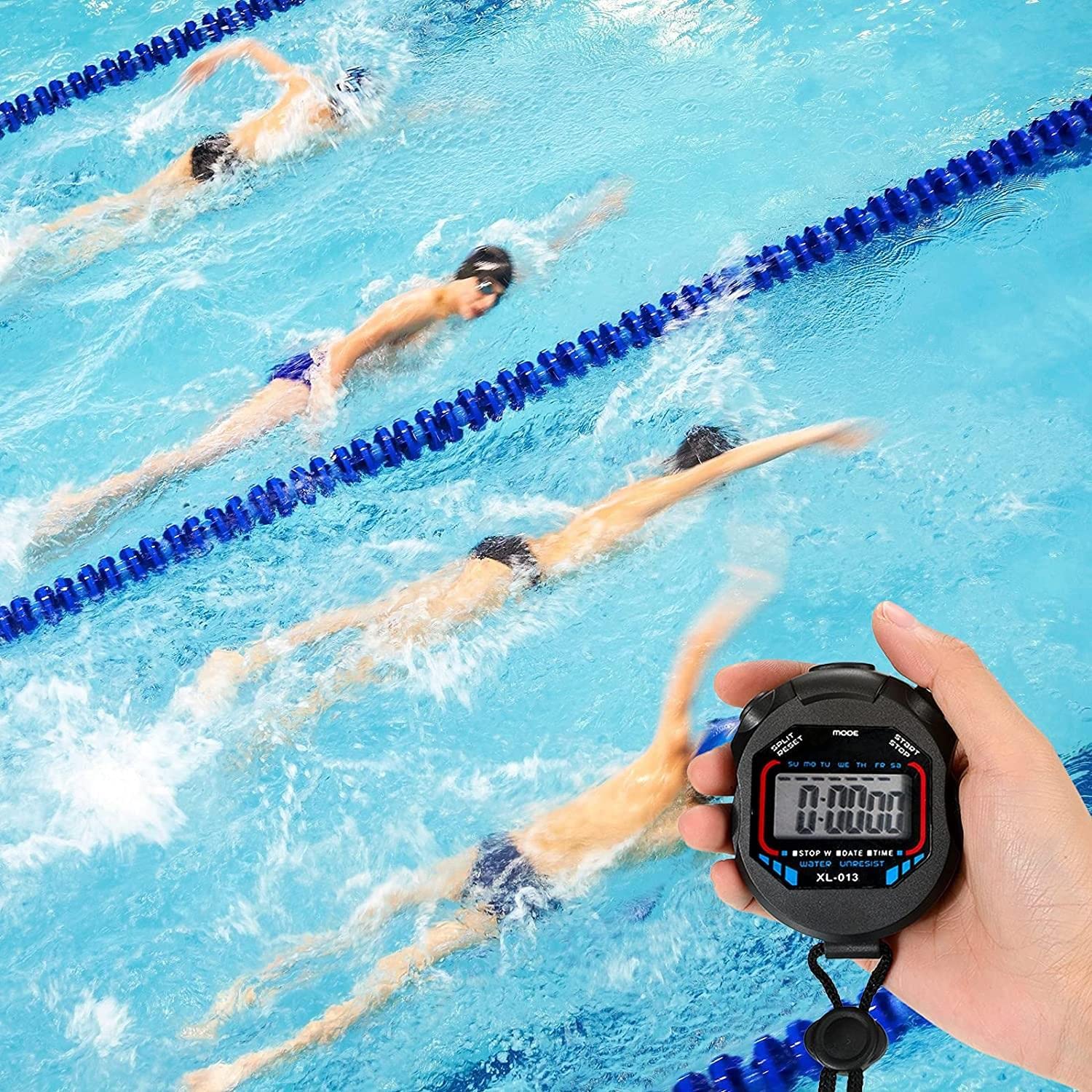 Waterproof Digital Stopwatch - Professional Multi-Function Handheld Sports Timer with Chronograph for Swimming, Running & Training (1 Pack)