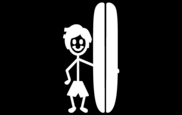 766 Surfer Dad Sticker - 2.8 x 5.3 Inch Waterproof Vinyl Decal - Perfect for Laptops, Water Bottles & Car Windows - Cool Surfing Gift for Dads