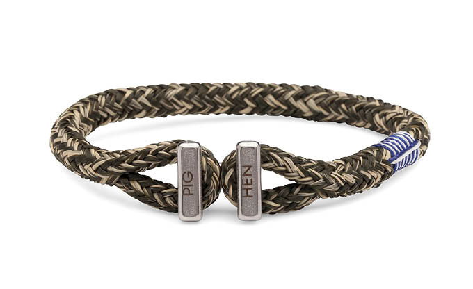 PIG & HEN Icy Ike Rope Bracelet for Men - Durable Army/Sand Color Paracord Survival Bracelet - Perfect for Outdoor Adventures, Hiking, Camping & Military Use